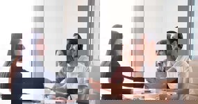 Couple meeting with borrower