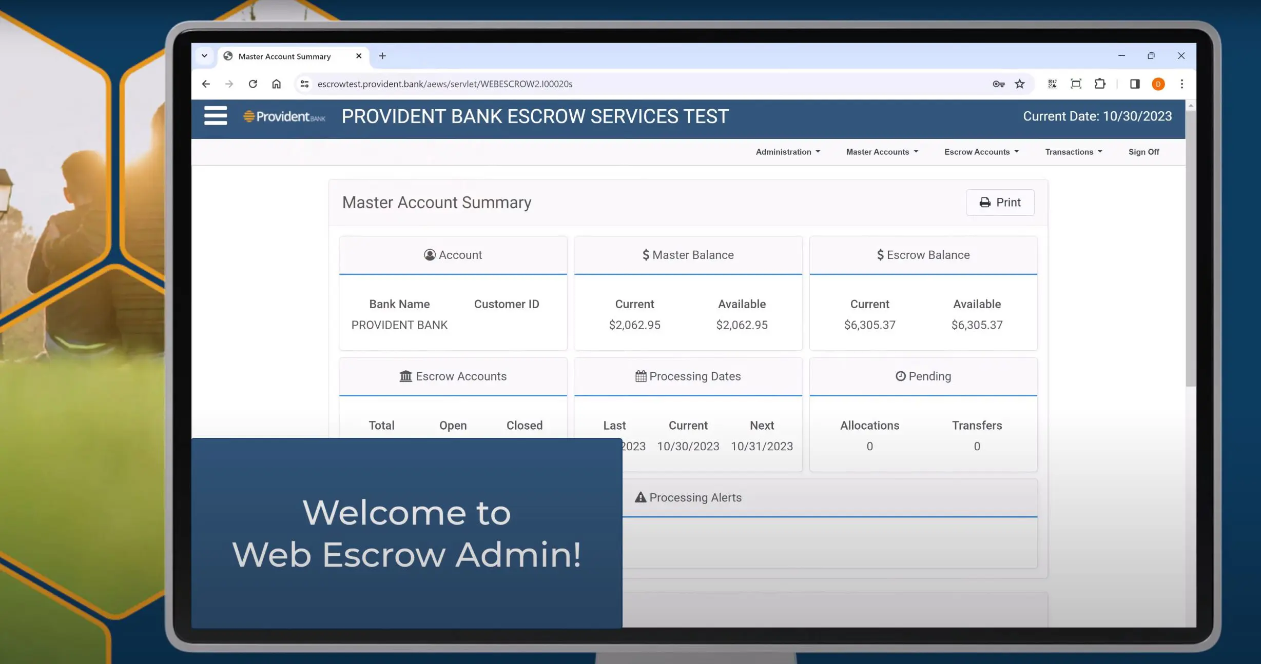 Web Escrow Admin Video thumnbail